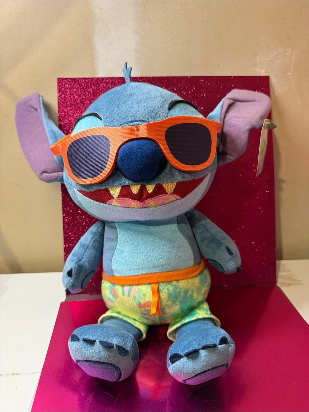 Disney Stitch Plush Toy with Orange Sunglasses - Blue